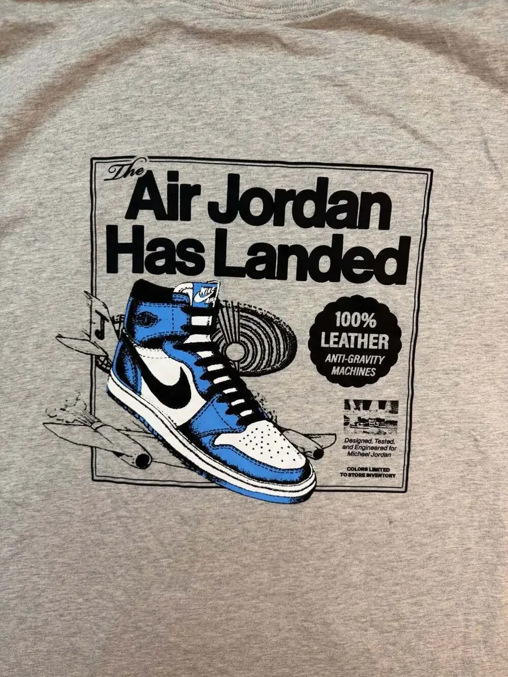Jordan Air Jordan Has Landed Royal Blue 1 Graphic T-Shirt Gray XXL